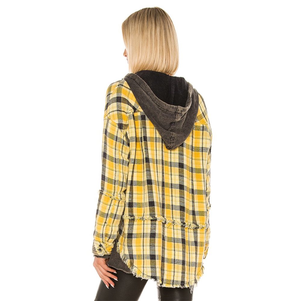 NWT Free People Calico Basin Plaid Jacket Yellow - Picture 2 of 8
